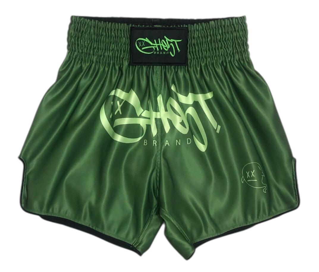 GH05T X BRAND Muay Thai Shorts-Green