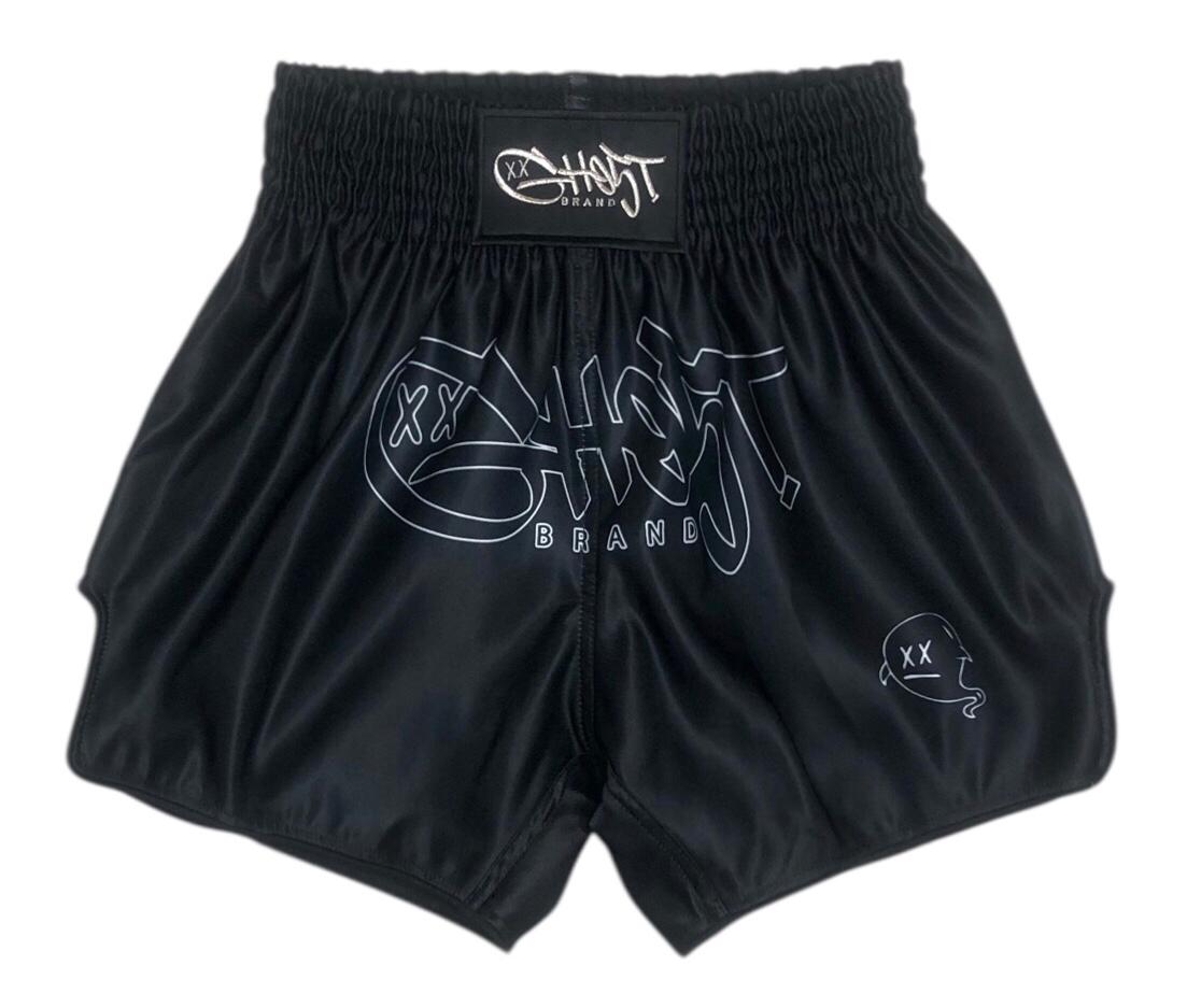 GH05T X BRAND Muay Thai Shorts-Black