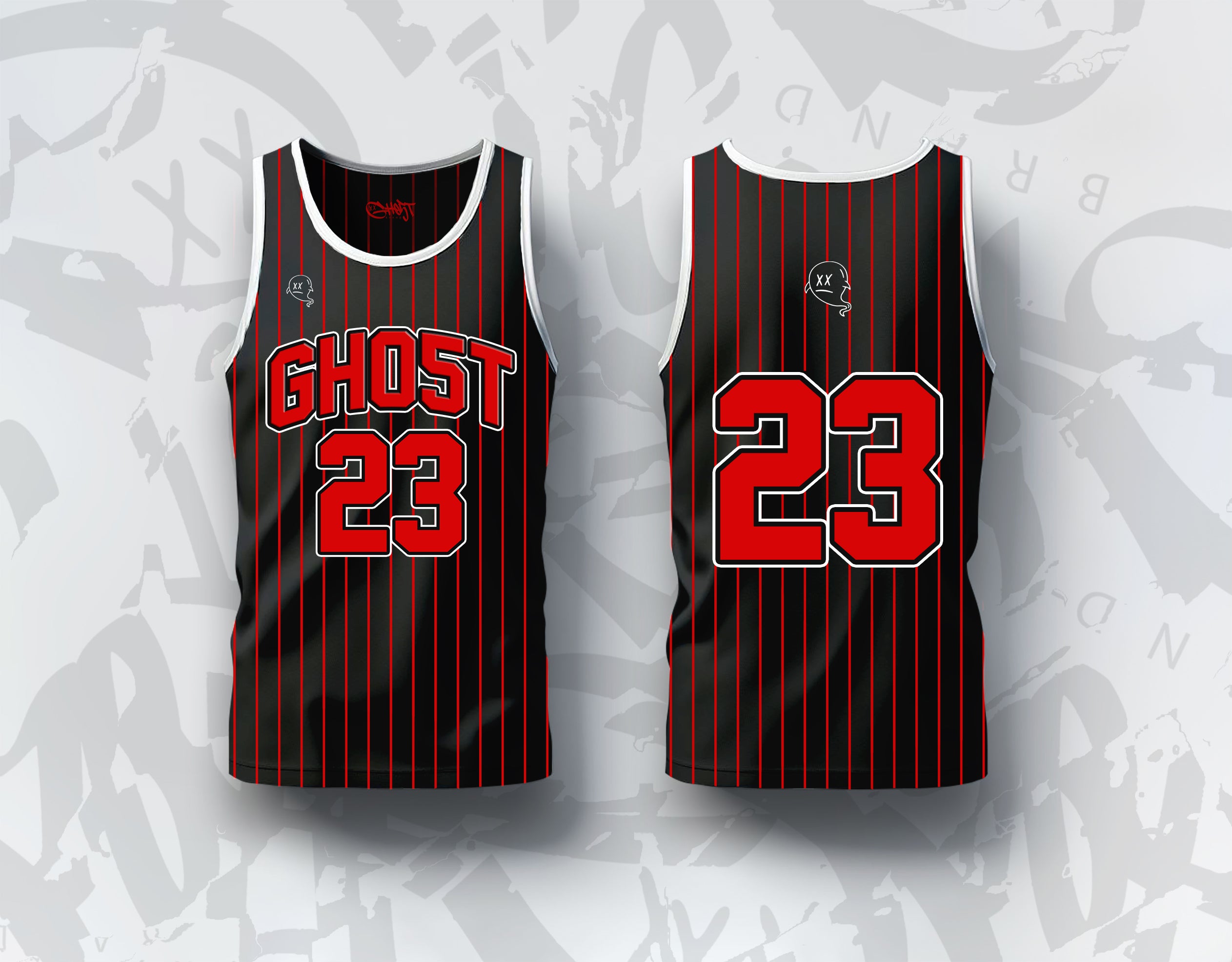 GH05T X BRAND  “Bulls” Black Jersey