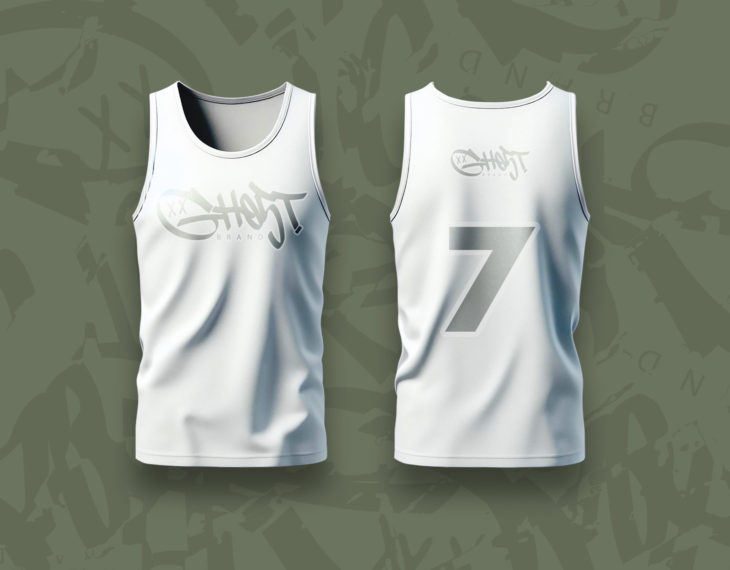 GH05T X BRAND “07” Training Jersey-White and Grey
