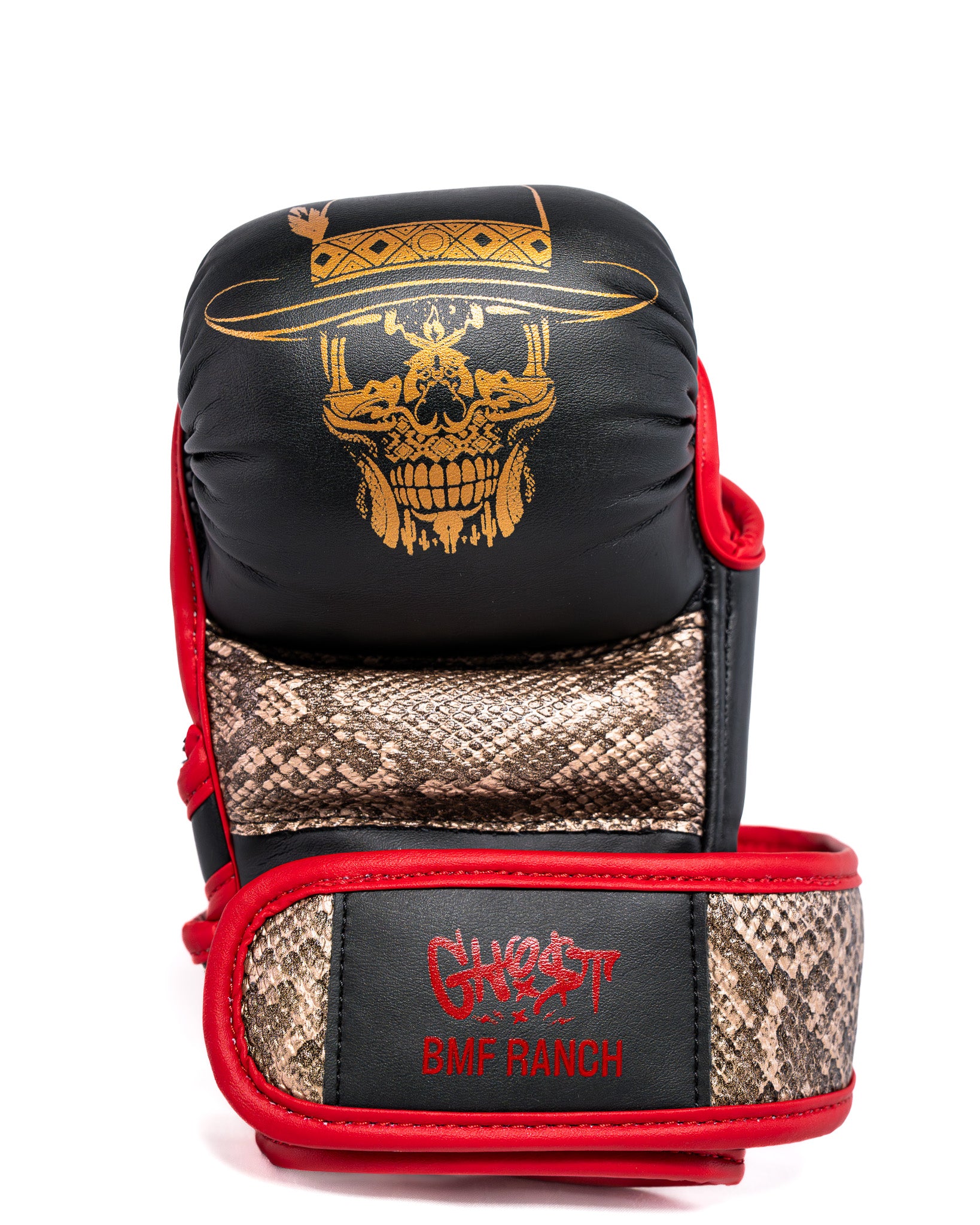 Black Red Snake BMF Gloves