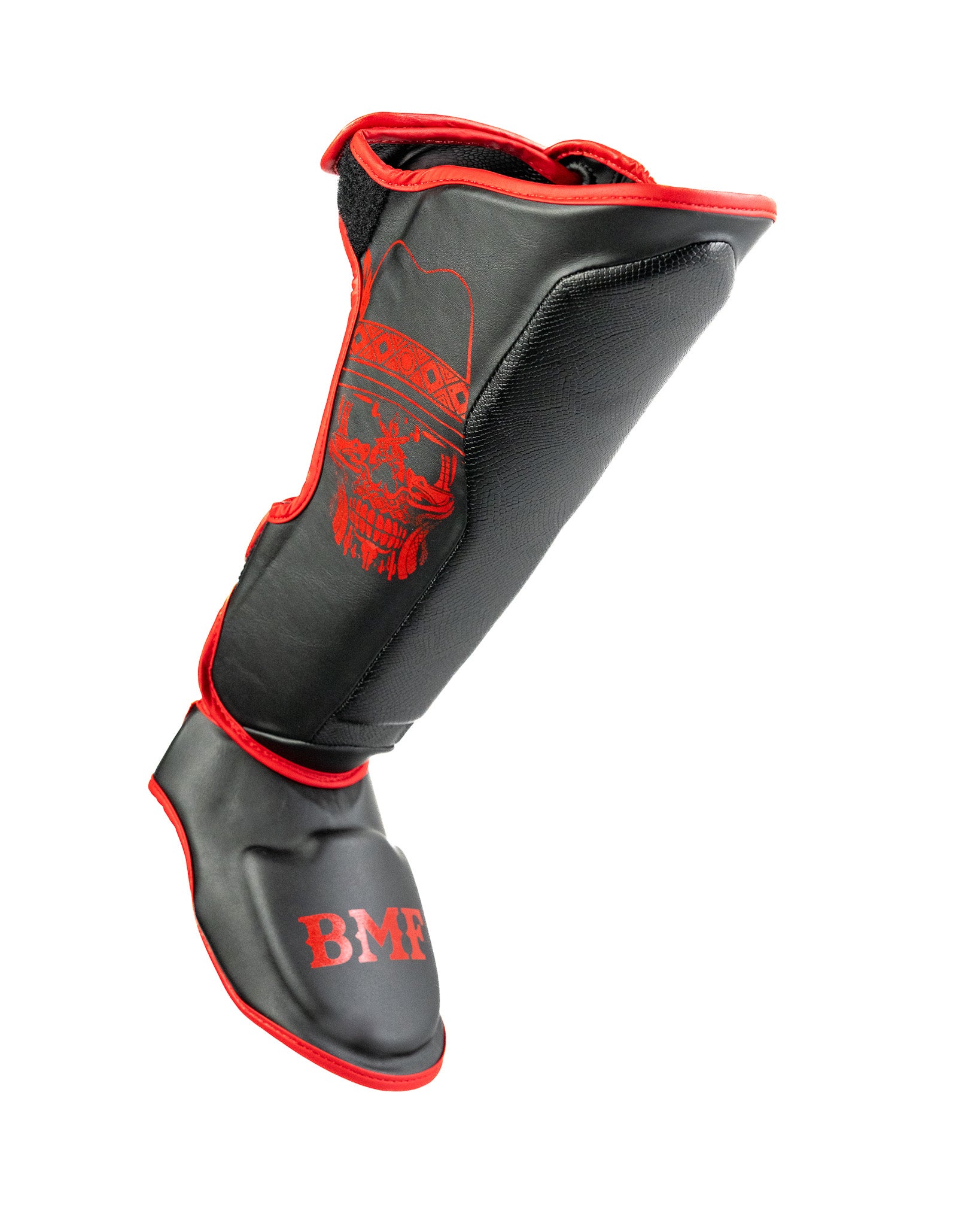 GH05T X BRAND X BMF Ranch Shin Guards "Wild Card" Red