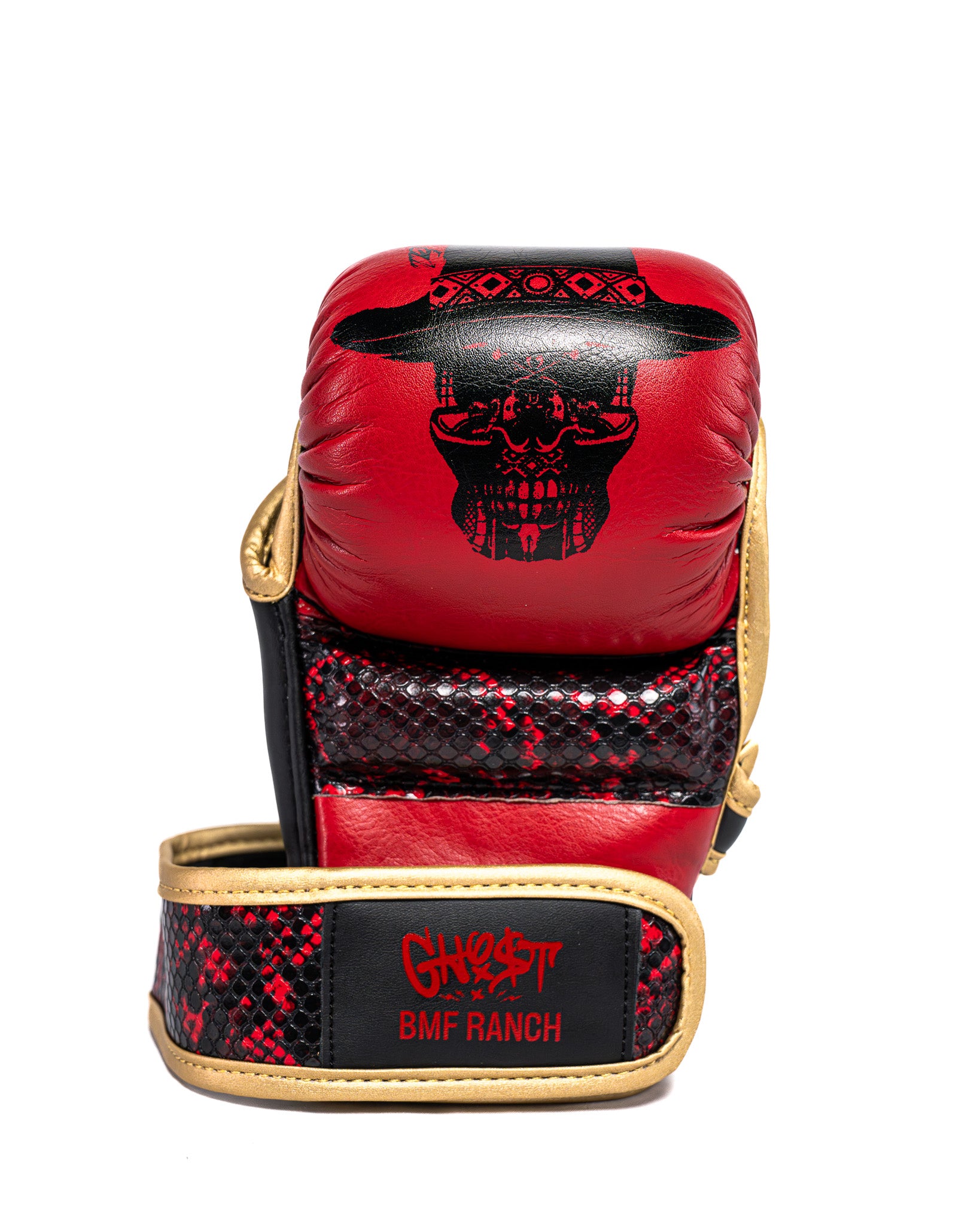 Black Red Gold BMF MMA Gloves