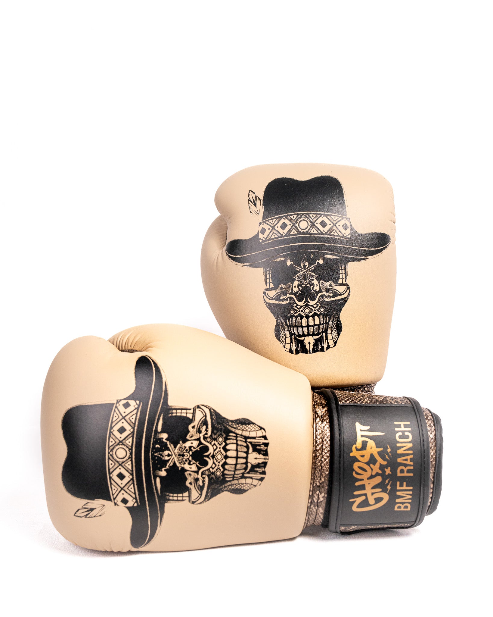GH05T X BMF Ranch "Sand" Premium Velcro Boxing Glove