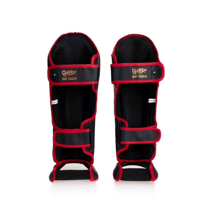 Red Black Snake BMF Shin Guards