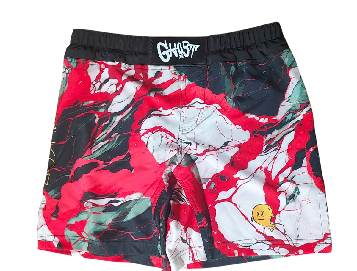 White and Red Marble GH05T X BRAND Hybrid Shorts