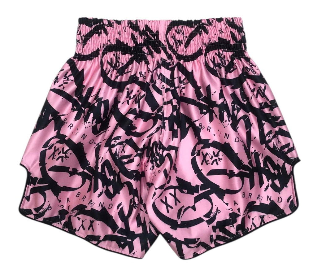 *SOLD OUT* "Heavy Font" GH05T X BRAND Muay Thai Shorts-Pink