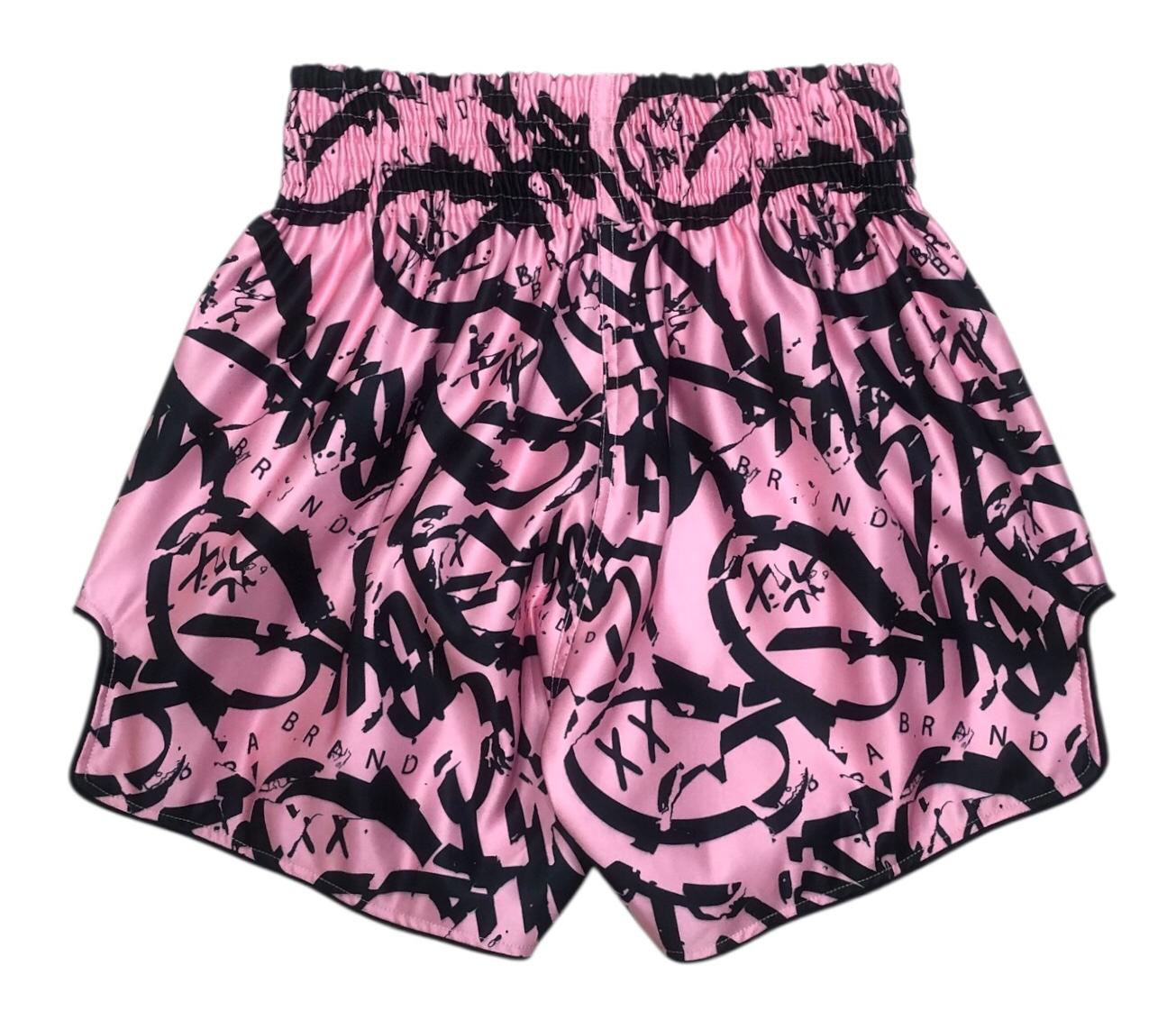 *SOLD OUT* "Heavy Font" GH05T X BRAND Muay Thai Shorts-Pink