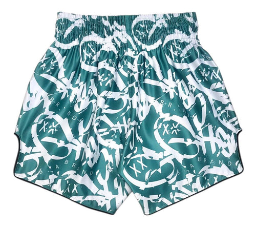 "Heavy Font" GH05T X BRAND Muay Thai Shorts-Aqua