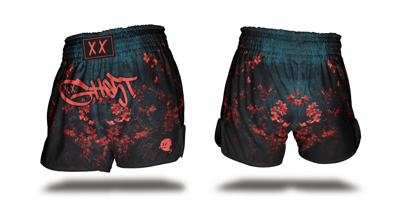 GH05T X BRAND Muay Thai Shorts-Cherry Blossom