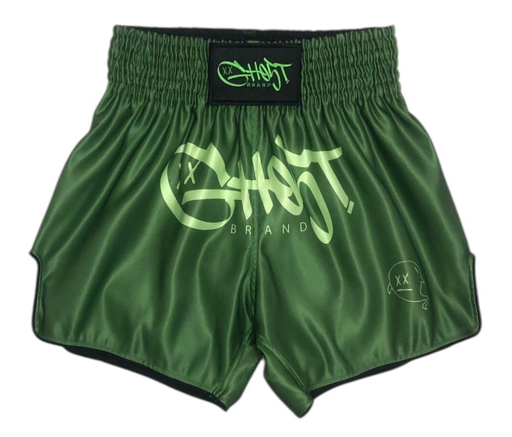 GH05T X BRAND Muay Thai Shorts-Green