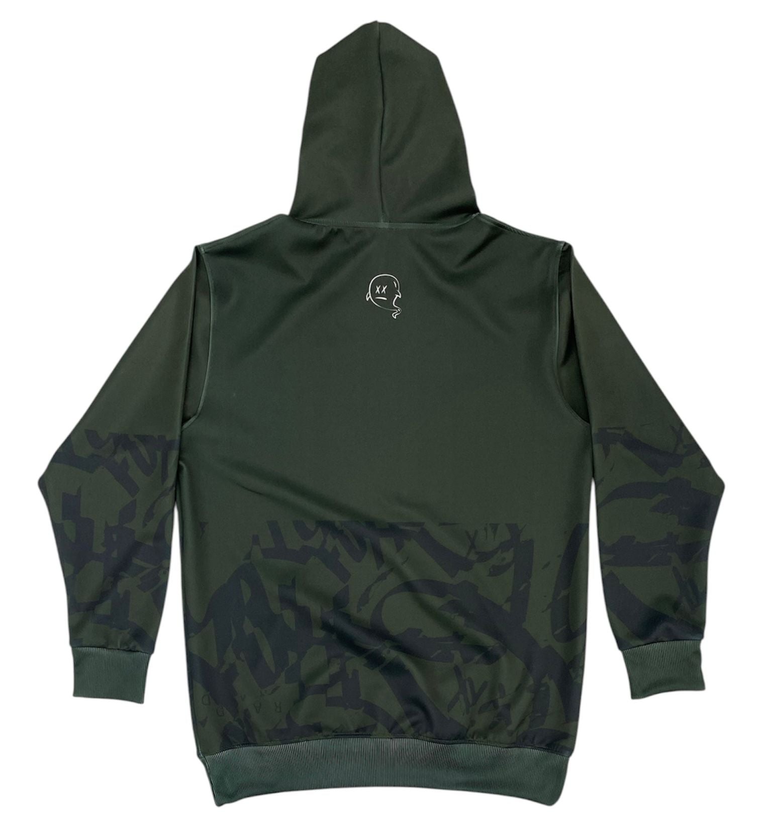 GH05T Heavy Font Hoodie-Green and Black