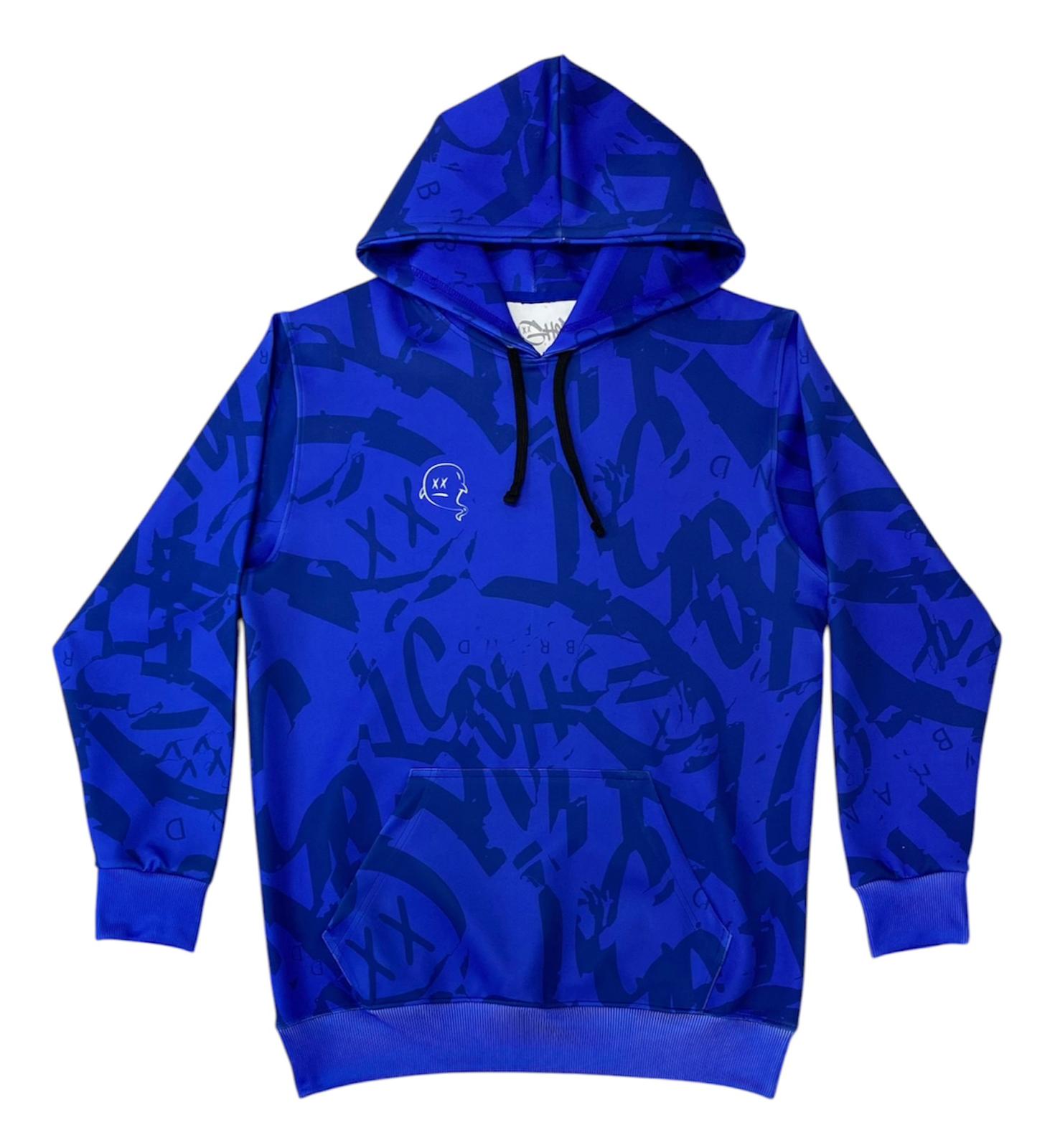 GH05T Heavy Font Hoodie-Double Blue